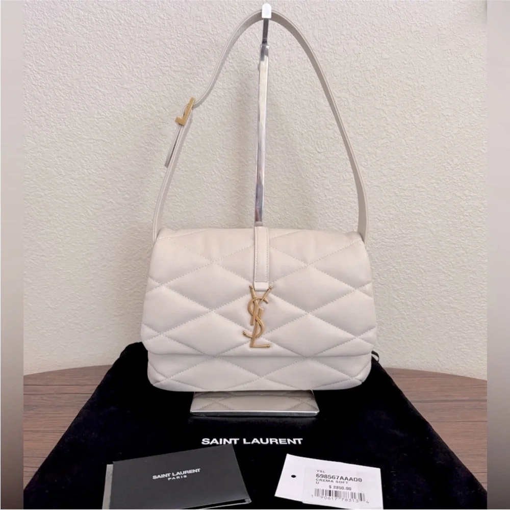 🌟🎉MINI WHEEL🌟🎉 SAINT LAURENT Le 57 Flap YSL Lambskin Leather Shoulder Bag - Picture 7 of 8